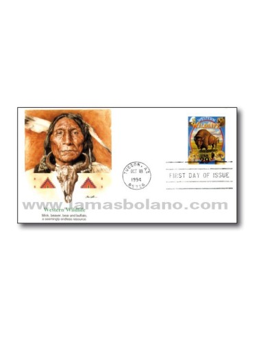 USA - ESTADOS UNIDOS COLECCION LEYENDAS DEL VIEJO OESTE - 20 SELLOS Y SPD CON MATASELLO ORIGINAL TUCSON CON ALBUM