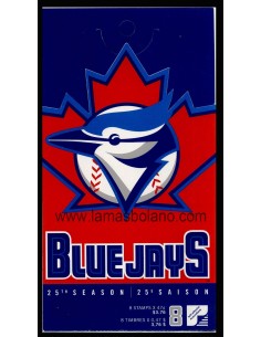 SELLOS DE CANADA 2001 - 25 TEMPORADA DEL CLUB DE BEISBOL LOS BLUE JAYS - CARNET 8 VALORES SIN DENTAR AUTOADHESIVO - CORREO  2