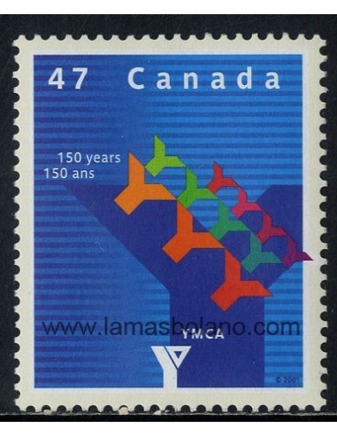 SELLOS DE CANADA 2001 - 150 ANIVERSARIO DE YMCA - YOUNG MEN'S CHRISTIAN ASSOCIATION - 1 VALOR - CORREO