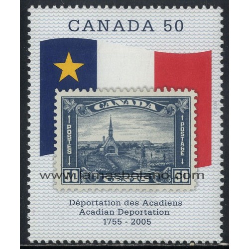 sellos de canada 2005 - 250 ANIVERSARIO DE LA DEPORTACION DE LOS ACADIEN - 1 VALOR - CORREO