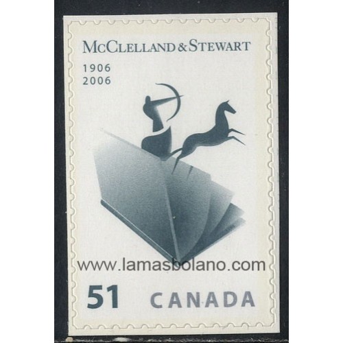 SELLOS DE CANADA 2006 - CENTENARIO DE LA CASA DE EDICIONES McCLELLAND & STEWART - 1 VALOR AUTOADHESIVO - CORREO