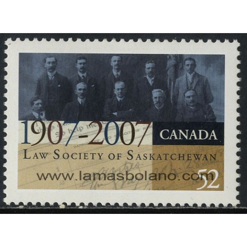 SELLOS DE CANADA 2007 - CENTENARIO DE LA LAW SOCIETY OF SASKATCHEWAN - 1 VALOR - CORREO