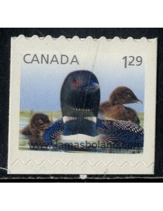 SELLOS DE CANADA 2012 - ANIMALES JOVENES - ANADES - 1 VALOR DENTADO HORIZONTAL AUTOADHESIVO - CORREO