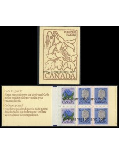 SELLOS DE CANADA 1977 - FLORES SALVAJES DEL CANADA - CARNET COBERTURA AQUILEGIA FORMOSA
