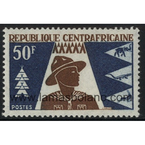 SELLOS DE CENTROAFRICANA 1965 - BOY  SCOUTS - 1 VALOR - CORREO