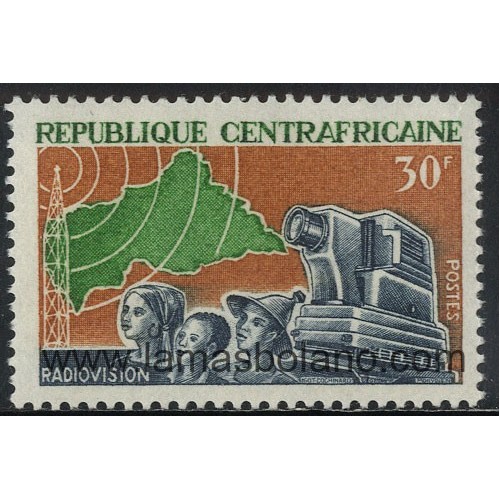 SELLOS DE CENTROAFRICANA 1967 - RADIOVISION - 1 VALOR - CORREO