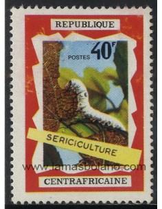 SELLOS DE CENTROAFRICANA 1970 - OPERACION BOKASSA - SERICICULTURA - 1 VALOR - CORREO