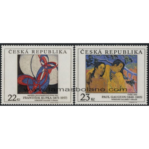 SELLOS DE REPUBLICA CHECA 1998 - OBRAS DE ARTE - 2 VALORES - CORREO