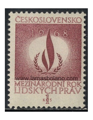 SELLOS DE CHECOESLOVAQUIA 1968 - DERECHOS HUMANOS AÑO INTERNACIONAL - 1 VALOR - CORREO