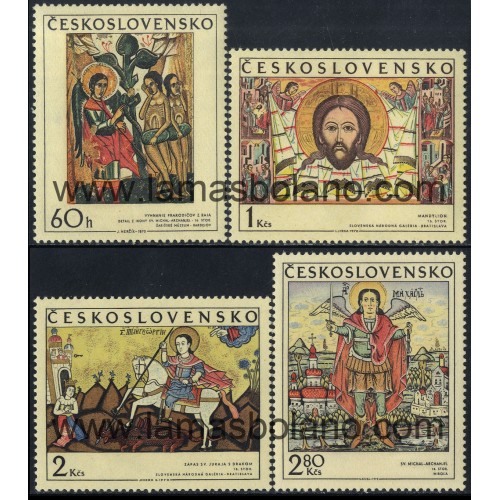 SELLOS DE CHECOESLOVAQUIA 1970 - ICONOS ESLOVACOS - 4 VALORES - CORREO