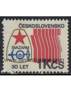 SELLOS DE CHECOESLOVAQUIA 1981 - 30 ANIVERSARIO DE LA COOPERACION DE LOS EJERCITOS - 1 VALOR - CORREO