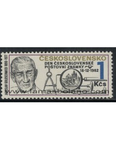 SELLOS DE CHECOESLOVAQUIA 1982 - DIA DEL SELLO - JAROSLAV GOLDSCHMIED - 1 VALOR - CORREO