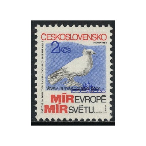 SELLOS DE CHECOESLOVAQUIA 1983 - ASAMBLEA MUNDIAL PARA LA PAZ Y LA VIDA EN PRAGA - 1 VALOR - CORREO