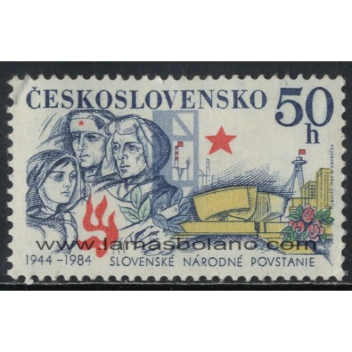 SELLOS DE CHECOESLOVAQUIA 1984 - 40 ANIVERSARIO DEL LEVANTAMIENTO ESLOVACO - 1 VALOR - CORREO