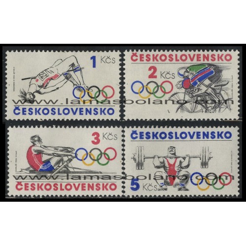 SELLOS DE CHECOESLOVAQUIA 1984 - DEPORTES OLIMPICOS - 4 VALORES - CORREO