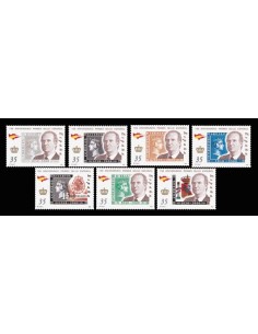 150 ANIVERSARIO DEL PRIMER SELLO ESPAÑOL. SELLOS PROCEDENTES DE HOJA BLOQUE