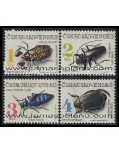 SELLOS DE CHECOESLOVAQUIA 1992 - INSECTOS - FAUNA - 4 VALORES - CORREO