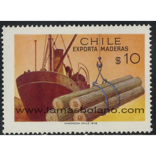 SELLOS DE CHILE 1978 - EXPORTACION DE MADERA - 1 VALOR - CORREO