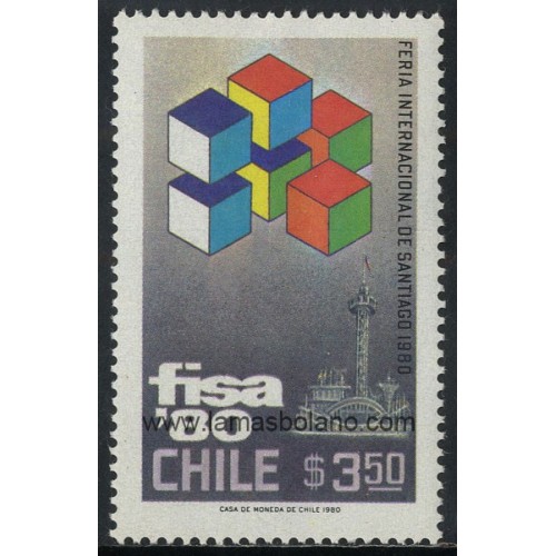 SELLOS DE CHILE 1980 - FISA 80 FERIA INTERNACIONAL DE SANTIAGO - 1 VALOR - CORREO