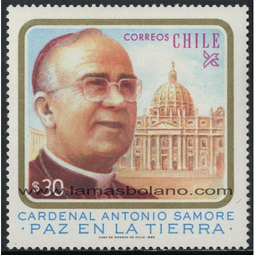 SELLOS DE CHILE 1983 - CARDENAL ANTONIO SAMORE - 1 VALOR - CORREO