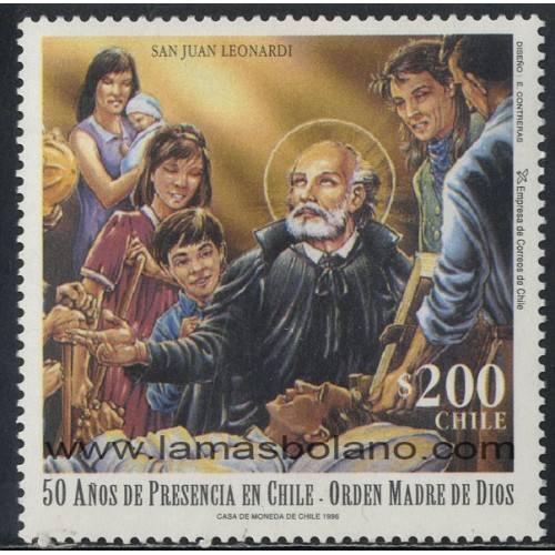 SELLOS DE CHILE 1996 - ORDEN MADRE DE DIOS 50 ANIVERSARIO DE LA PRESENCIA EN CHILE - 1 VALOR - CORREO