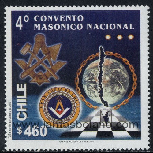 SELLOS DE CHILE 2000 - CONVENTO MASONICO NACIONAL - 1 VALOR - CORREO