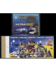 SELLOS DE CHILE 2000 - NAVIDAD - CARNET 10 VALORES DENTADO 3 LADOS - CORREO