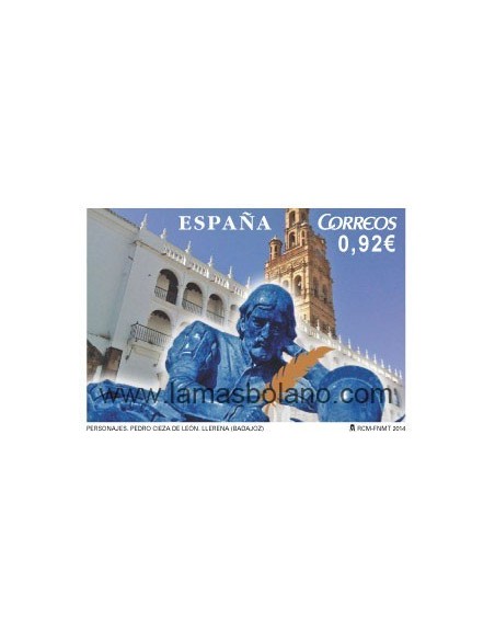 SELLOS ESPAÑA 2014 - PERSONAJES: FRAY JUNÍPERO, PEDRO DE CIEZA - 2 VALORES - CORREO