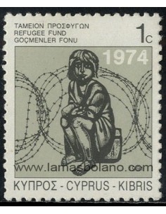 SELLOS DE CHIPRE 1991 - FONDOS PARA LOS REFUGIADOS - 1 VALOR - CORREO