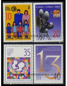 SELLOS DE CHIPRE 1996 - ANIVERSARIOS Y ACONTECIMIENTOS DE 1996 - 4 VALORES - CORREO