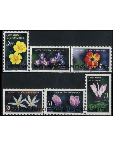 SELLOS DE CHIPRE TURCO 2006 - FLORES SALVAJES - 6 VALORES - CORREO