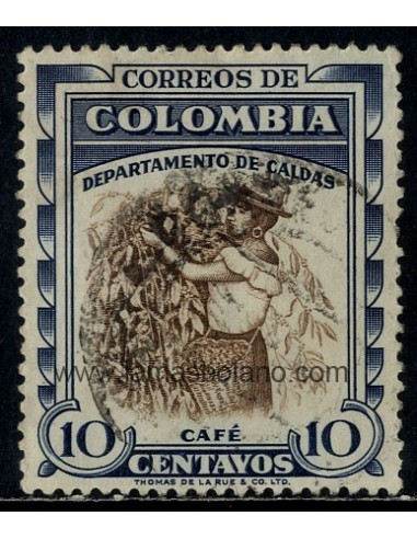 SELLOS DE COLOMBIA 1958 - CAFE DEL DEPARTAMENTO DE CALDAS - 1 VALOR SIN GOMA - CORREO