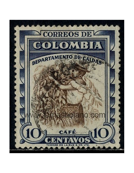 SELLOS DE COLOMBIA 1958 - CAFE DEL DEPARTAMENTO DE CALDAS - 1 VALOR SIN GOMA - CORREO