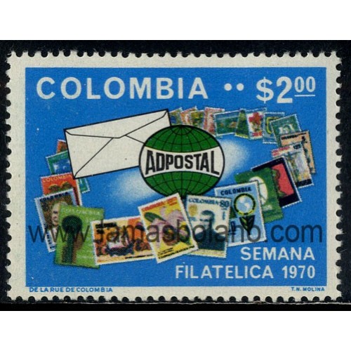 SELLOS DE COLOMBIA 1970 - SEMANA FILATELICA ADPOSTAL - 1 VALOR - CORREO