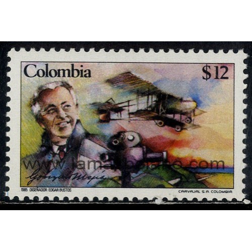 SELLOS DE COLOMBIA 1985 - GONZALO MEJIA - 1 VALOR - CORREO