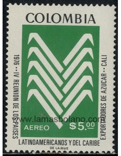 SELLOS DE COLOMBIA 1976 - IV REUNION DE LOS PAISES EXPORTADORES DE AZUCAR - 1 VALOR - AEREO