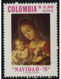 SELLOS DE COLOMBIA 1978 - NAVIDAD - PINTURA DE G.V. DE ARCE Y CEBALLOS - 1 VALOR - AEREO