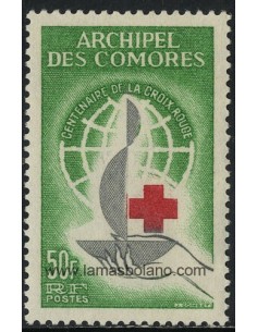 SELLOS DE COMORES 1963 - CENTENARIO DE LA CRUZ ROJA INTERNACIONAL - 1 VALOR - CORREO
