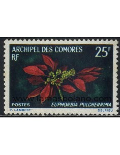 SELLOS DE COMORES 1970 - FLOR - EUPHORBIA PULCHERRIMA - 1 VALOR - CORREO