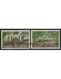 SELLOS DE COMORES 1974 - MAUSOLEO DE SAID MOHAMED CHEIKH - 2 VALORES - CORREO