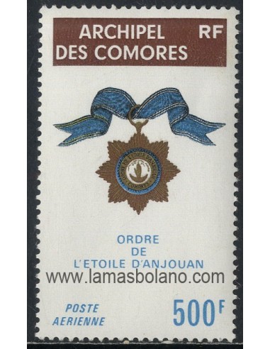 SELLOS DE COMORES 1973 - ORDEN DE LA ESTRELLA DE ANJOUAN - 1 VALOR - AEREO