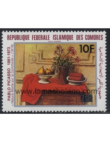 SELLOS DE COMORES 1981 - PABLO PICASSO CENTENARIO NACIMIENTO - PINTURA - 1 VALOR - AEREO