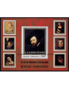 SELLOS DE COMORES 1997 - PEDRO PABLO RUBENS 400 ANIVERSARIO - HOJITA BLOQUE