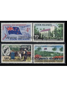 SELLOS DE ISLAS COOK 1965 - GOBIERNO AUTONOMO - 4 VALORES - CORREO