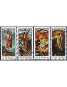 SELLOOS DE ISLAS COOK 1970 - PASCUA RESURRECCCION DE CRISTO - 4 VALORES - CORREO