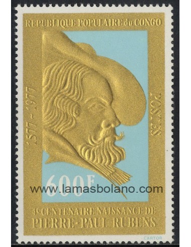 SELLOS DE REPUBLICA DEL CONGO 1977 - PEDRO PABLO RUBENS 4 CENTENARIO DEL FALLECIMIENTO - 1 VALOR - CORREO