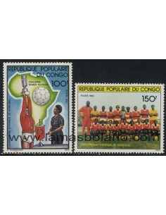 SELLOS DE REPUBLICA DEL CONGO 1981 - CAMPEONES DE AFRICA DE BALONMANO - 2 VALORES - CORREO
