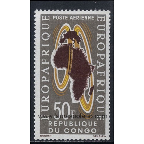 SELLOS DE REPUBLICA DEL CONGO 1963 - EUROPAFRIQUE - 1 VALOR - AEREO