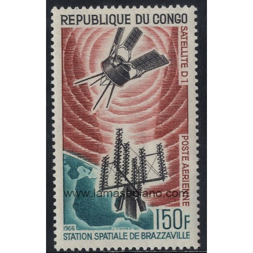 SELLOS DE REPUBLICA DEL CONGO 1966 - CONQUISTA DEL ESPACIO - 1 VALOR - AEREO