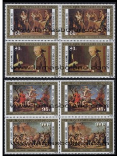 SELLOS DE REPUBLICA DEL CONGO 1976 - EUROPAFRIQUE - PINTURAS - 4 VALORES - AEREO